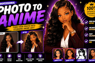 turn your photo into stunning anime art portrait in 24 hours
