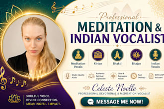 record meditation vocals, kirtan, bhakti, bhajan, indian vocals