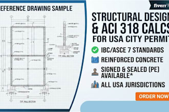 design reinforced concrete structures, aci 318 calculations USA city permit