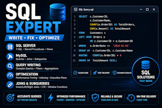write, fix and optimize sql queries