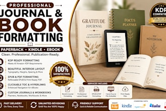 do journal design, book formatting, KDP book formatting and layout