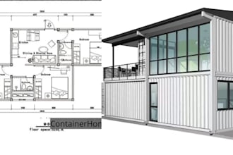 design shipping container home, office, cafe, or modular container architecture