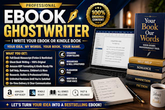 be your ebook ghostwriter and write your ebook or kindle book