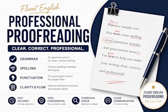 proofread and edit your documents for error free english