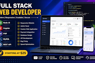 develop custom PHP node js and mysql websites