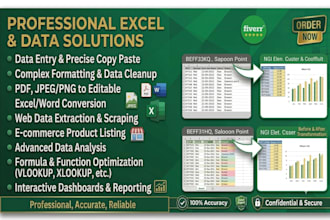 do ms excel data entry, cleanup,sorting and standardization