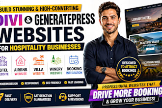 build italian divi hotel website, airbnb, villa, vacation rental, winery website
