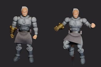custom 3d articulated figure, 3d action figure, 3d figurine, 3d printing