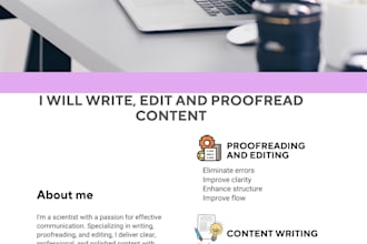 write, edit and proofread content