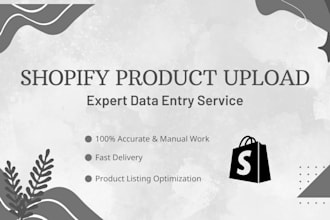 do e commerce product upload and shopify data entry