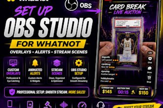set up obs studio for whatnot with overlays, alerts and stream scenes