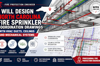 draw north carolina fire sprinkler coordination, hvac duct, ceilings mechanical
