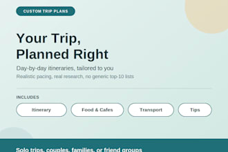 plan your custom travel itinerary, tailored to your trip
