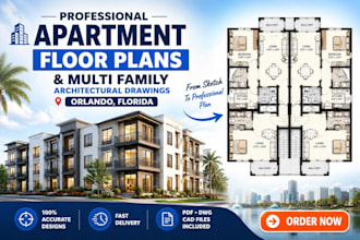 design apartment floor plans  multi family architectural drawings in orlando