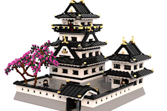 design custom 3d lego design, lego moc, lego technic house in bricklink studio