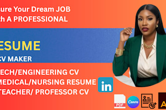 write resume, CV for IT, healthcare, nursing, project management, engineering