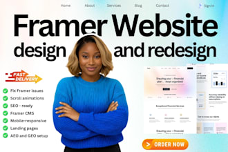 design and redesign framer website, figma to framer, fix framer website