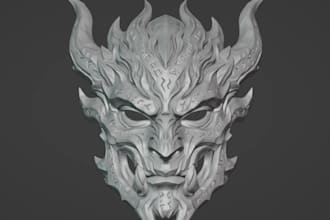 sculpt 3d cosplay mask,helmet,armor design for 3d printing