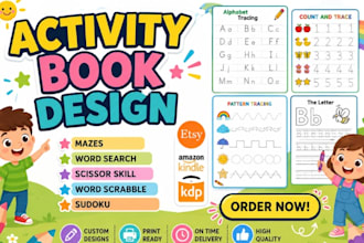design kids workbook educational worksheet colouring preschool activity book