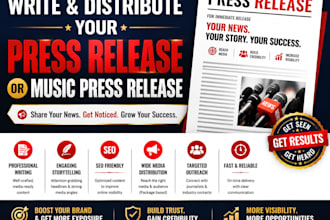 write and distribute a professional press release or music press release