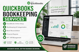 do quickbooks bookkeeping, cleanup, bank reconciliation and financial reports