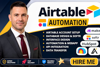 design a custom airtable CRM, project tracker, and workflow automation
