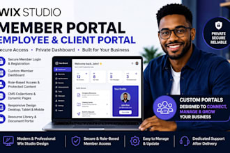 build a wix studio employee portal member dashboard and client portal