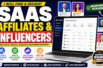 find and recruit affiliates and influencers for your saas affiliate program