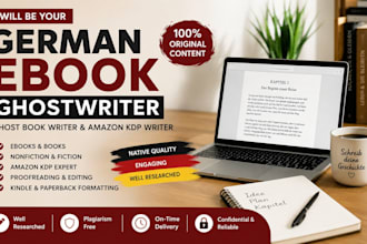 be your german ebook ghostwriter, ghost book writer, amazon KDP ebook writer