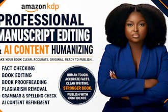 fact check, humanize ai content book manuscript editing grammar check plagiarism