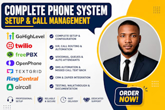 setup ringcentral nextiva phone call center routing ai agent SMS automation