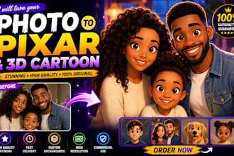 turn your photo into stunning disney pixar and 3d cartoon portrait