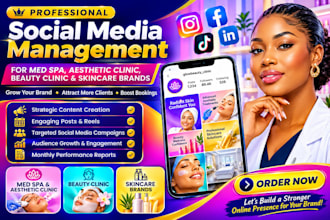 manage social media for med spa aesthetic clinic beauty clinic instagram market