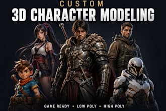 create custom game ready fantasy anime stylized realistic 3d character modeling