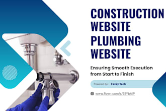 design a modern construction website plumbing website contractor website