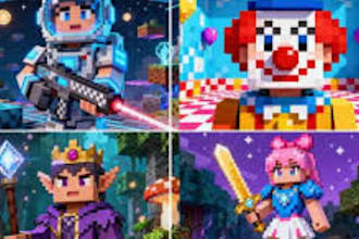 create a custom minecraft skin in unique pixel art style