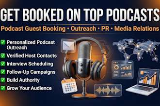 do podcast guest booking, podcast outreach, podcast PR and media outreach