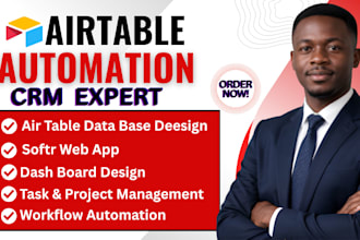 setup airtable automation airtable CRM airtable database softr and make expert