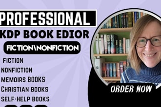 kdp book editor, paperback and kindle ebook, proofreading, book editor