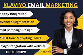 setup klaviyo flows, campaigns, website and shopify integration