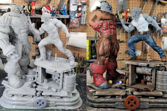 3d print and hand paint custom tabletop miniature figurines and display statues
