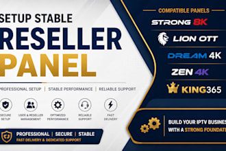 setup stable reseller panel strong8k, lion ott, dream4k, zen4k, king365