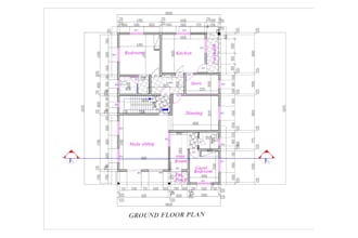 architect 2d floor plan in autocad for you