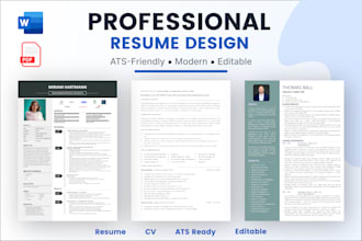 create an ats friendly professional editable ms word resume