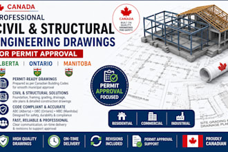 prepare civil and structural engineering for alberta,  for permit approval