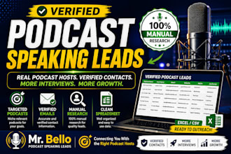 provide verified podcast speaking leads and podcast host contacts