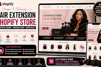 create a stunning shopify store for wigs hair bundles and extensions