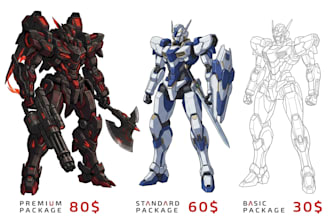 design sci fi mecha and robot concept art