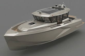 create realistic 3d boat model, motor yacht, ship and marine rendering