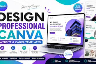 design professional canva website, canva template